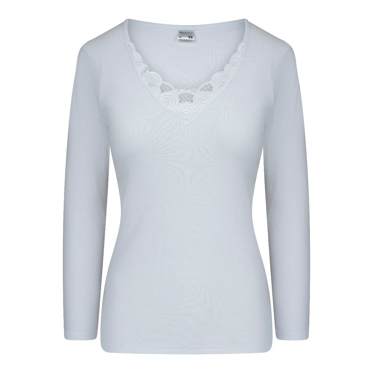 Beatrix onderblouse lange mouwen wit